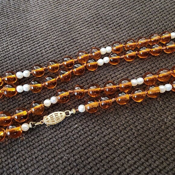 Etsy Raw Amber Beaded Necklace With Golden Hooked Clasp - Picture 15 of 16